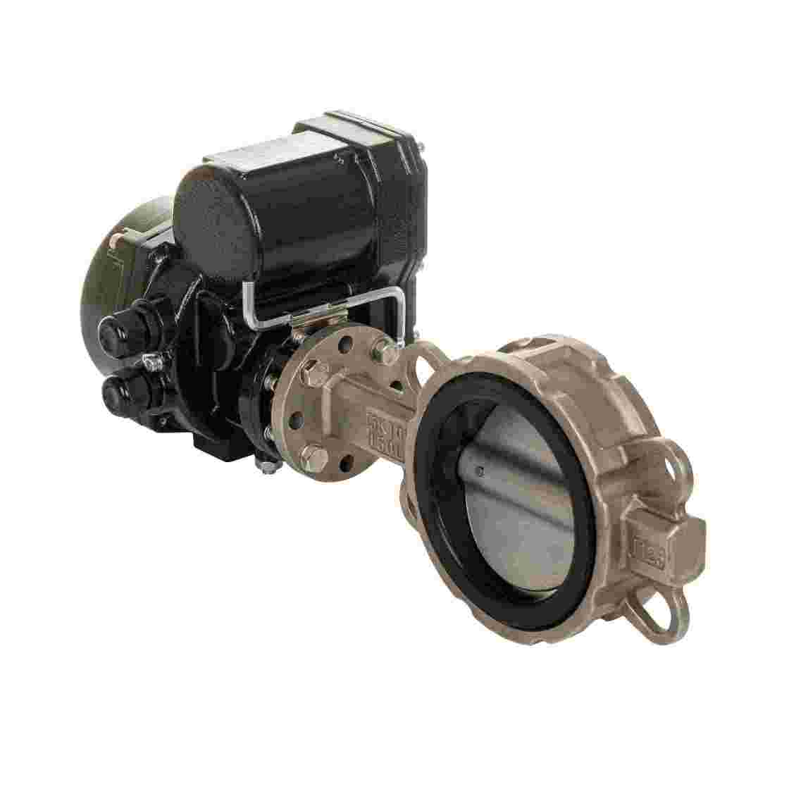 Válvula borboleta de vedação macia flanged elétrica para energia de hidrogênio