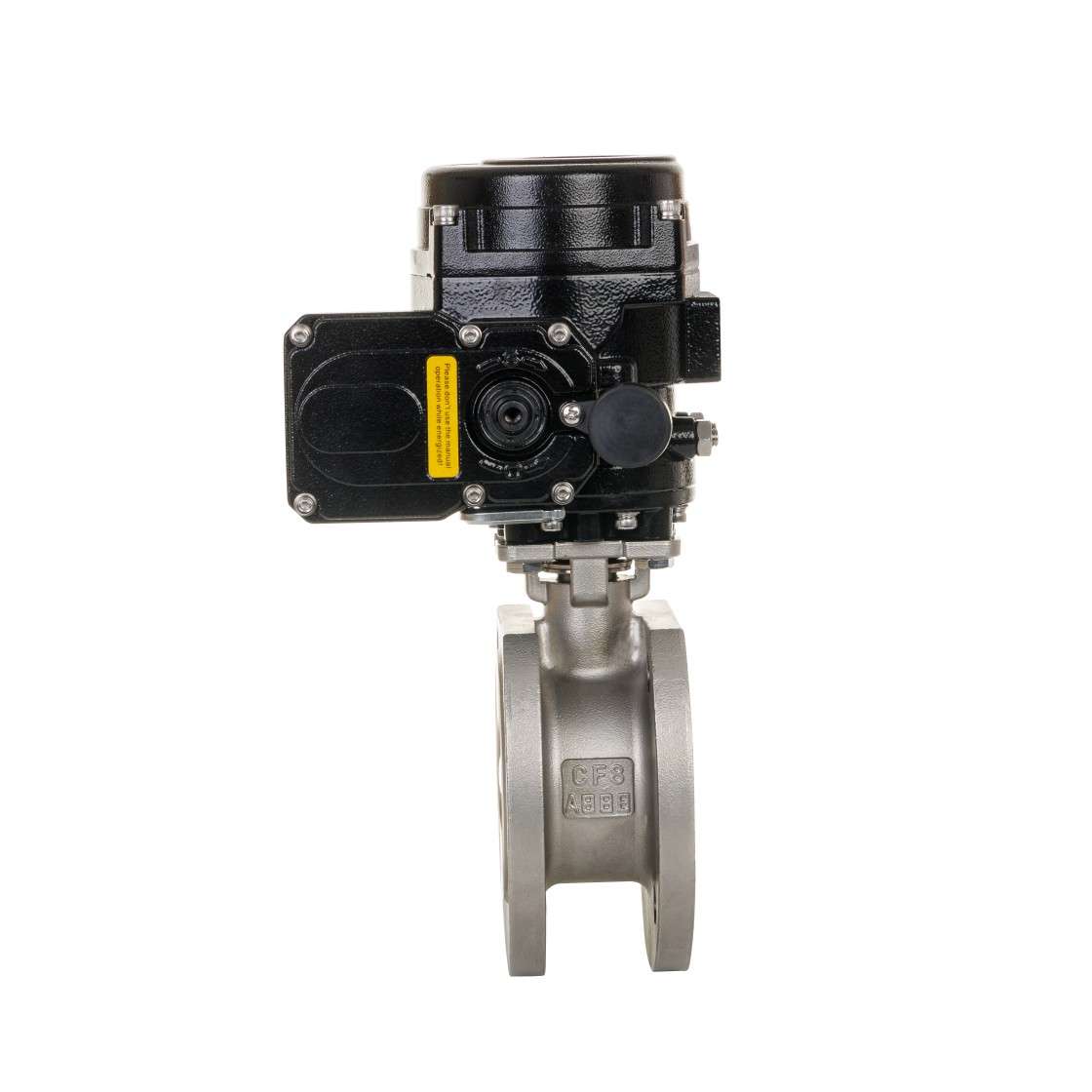 Válvula borboleta de vedação rígida flanged elétrica para energia de hidrogênio